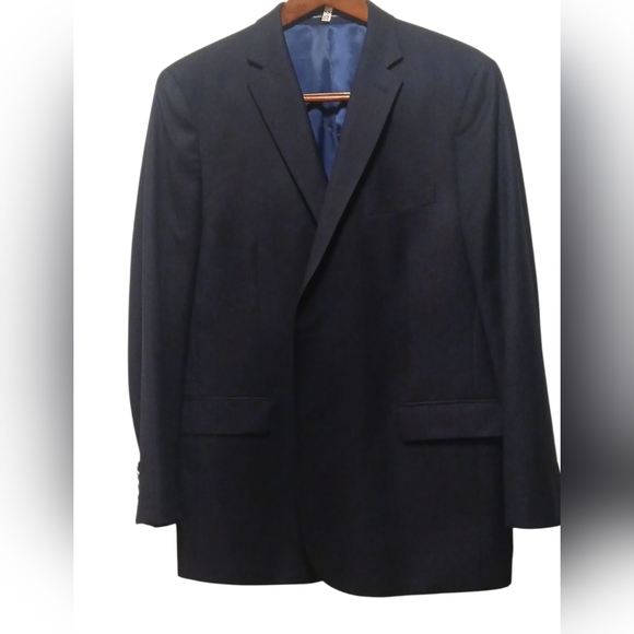 Hart Schaffner & Marx - Navy Blue Blazer, Mens 46R,  100% Wool, Single Breast - Picture 3 of 10